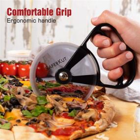 img 1 attached to 🍕 SaferKut EZfries Pizza Wheel Cutter – Safe on Fingers, Ideal for Non-Stick Pans | High-Grade Thermo Plastic Blade, User-Friendly Ergonomic Handle Design