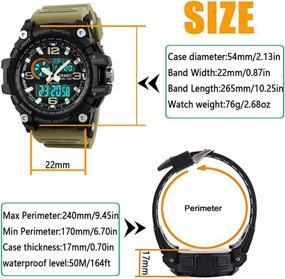 img 2 attached to Waterproof Military Multifunction Stopwatch Watch Khaki