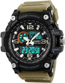 img 4 attached to Waterproof Military Multifunction Stopwatch Watch Khaki