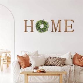 img 2 attached to Декоративная настенная табличка «Rustic Wood Home Letters Wall Decor с венком из эвкалипта - VIEIFN Фермерский стиль декора для гостиной или прихожей, подарок на новоселье в коричневом цвете.