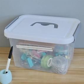 img 1 attached to 📦 Jandson Plastic Storage Bin with Lid: 6 Quart Latching Box, 6 Pack - Organize with Ease!