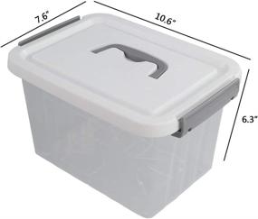 img 3 attached to 📦 Jandson Plastic Storage Bin with Lid: 6 Quart Latching Box, 6 Pack - Organize with Ease!