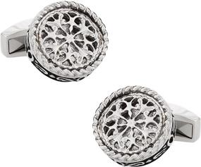 img 4 attached to Round Filigree Cufflinks Stainless Steel