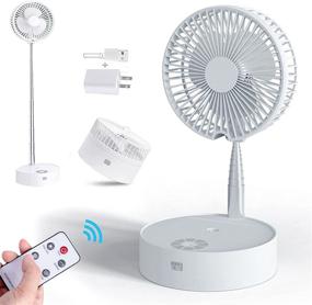 img 4 attached to 🌬️ Versatile White Portable Desk Fan: Rechargeable Oscillating Telescopic Floor Fan with Humidification - Ideal for Personal Spaces, Bedroom, Office, and Outdoor Camping - 3 Adjustable Wind Speeds, USB Powered