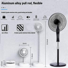 img 1 attached to 🌬️ Versatile White Portable Desk Fan: Rechargeable Oscillating Telescopic Floor Fan with Humidification - Ideal for Personal Spaces, Bedroom, Office, and Outdoor Camping - 3 Adjustable Wind Speeds, USB Powered