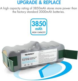 img 2 attached to Tenergy 14.4V 3850mAh NiMH Battery for iRobot Roomba 900/800/700/600/500 Series - Extended Life 🔋 1000 Cycles, Vacuum Replacement Batteries with Bonus: 4 Side Brushes & 1 Brush Cleaning Tool