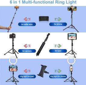 img 2 attached to 🌟 Улучшите свое освещение с 10,2-дюймовым светильником SAVEYOUR Selfie LED Ring Light: идеально подходит для прямых трансляций, макияжа, фотографии и видеозаписи с штативом, держателем для смартфона и совместимостью с iPad.