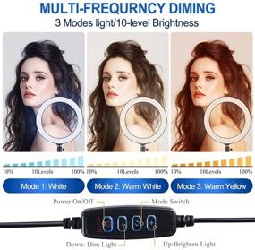 img 3 attached to 🌟 Улучшите свое освещение с 10,2-дюймовым светильником SAVEYOUR Selfie LED Ring Light: идеально подходит для прямых трансляций, макияжа, фотографии и видеозаписи с штативом, держателем для смартфона и совместимостью с iPad.