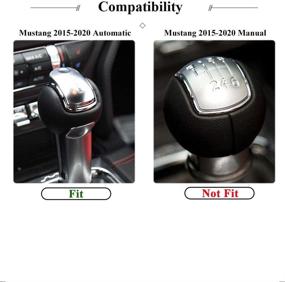 img 2 attached to 🚗 Enhance the Style of Your Ford Mustang 2016-2021 with TopDall Alcantara Gear Stick Shift Auto Knob Cover - Exclusive Interior Accessory!