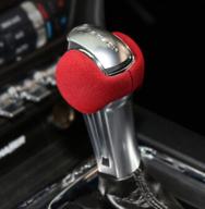 🚗 enhance the style of your ford mustang 2016-2021 with topdall alcantara gear stick shift auto knob cover - exclusive interior accessory! logo