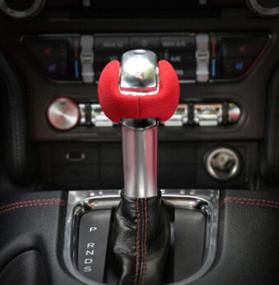 img 3 attached to 🚗 Enhance the Style of Your Ford Mustang 2016-2021 with TopDall Alcantara Gear Stick Shift Auto Knob Cover - Exclusive Interior Accessory!