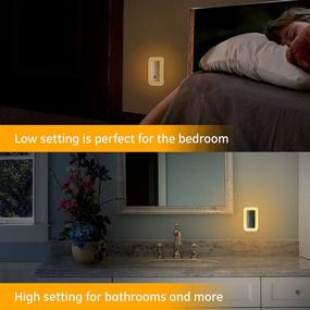 img 1 attached to 🌙 GE Enbrighten SleepLite LED Amber Night Light with Dusk-to-Dawn Sensor and Melatonin for Natural Sleep - Ideal for Bedroom, Nursery, and Bathroom - 1 Pack (36244) - Brushed Nickel - High/Low/Off Settings