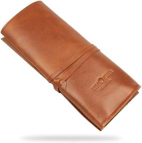 img 1 attached to Genuine Leather Pencil Pouch Stationery