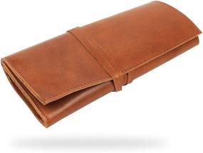 img 4 attached to Genuine Leather Pencil Pouch Stationery