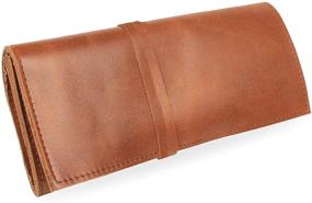 img 2 attached to Genuine Leather Pencil Pouch Stationery
