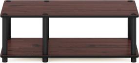 img 1 attached to 📺 Furinno Dark Cherry TV Stand - No Tools Assembly, Mid Design with Black Tube Legs