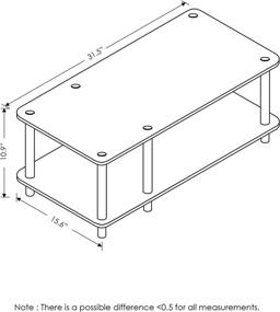 img 3 attached to 📺 Furinno Dark Cherry TV Stand - No Tools Assembly, Mid Design with Black Tube Legs