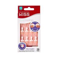 kiss everlasting french nail manicure, chip-free with flexi-fit technology, real short, 'endless' nail kit + pink nail glue (2 g / 0.07oz.), mini file, manicure stick, and 28 fake nails logo