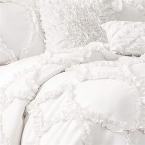 img 2 attached to 🌸 Lush Decor Comforter Ruffled 3 Piece Set with Pillow Shams - Full Queen Size - Elegant White Design