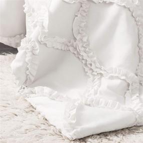 img 1 attached to 🌸 Lush Decor Comforter Ruffled 3 Piece Set with Pillow Shams - Full Queen Size - Elegant White Design