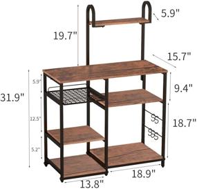 img 1 attached to 🍽️ Industrial Kitchen Baker's Rack: Versatile Microwave Stand and Storage Shelf for Organized Culinary Spaces