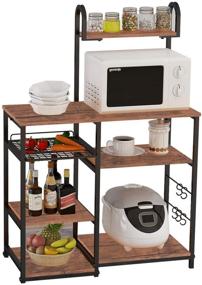 img 4 attached to 🍽️ Industrial Kitchen Baker's Rack: Versatile Microwave Stand and Storage Shelf for Organized Culinary Spaces
