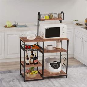 img 2 attached to 🍽️ Industrial Kitchen Baker's Rack: Versatile Microwave Stand and Storage Shelf for Organized Culinary Spaces