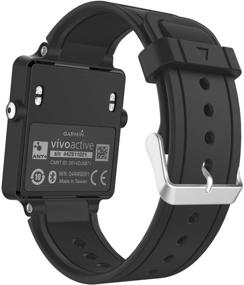 img 4 attached to 🕶️ MoKo Watch Band - Premium Silicone Replacement Wristbands for Garmin Vivoactive - Black