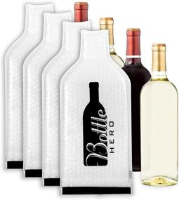 img 4 attached to 🍷 4 Pack Reusable Wine Bags for Travel - Bottle Hero Wine Travel Protector - Wine Bottle Travel Sleeve - 4 Layer Protection - Leak Proof & Impact Resistant - Ideal for Travel