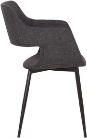 img 2 attached to 🪑 Armen Living Ariana Mid-Century Fabric Dining Accent Chair, Charcoal - 18" Height