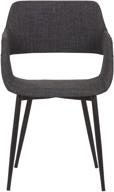 🪑 armen living ariana mid-century fabric dining accent chair, charcoal - 18" height logo