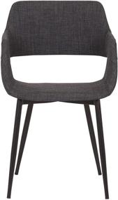 img 3 attached to 🪑 Armen Living Ariana Mid-Century Fabric Dining Accent Chair, Charcoal - 18" Height