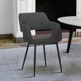 img 1 attached to 🪑 Armen Living Ariana Mid-Century Fabric Dining Accent Chair, Charcoal - 18" Height