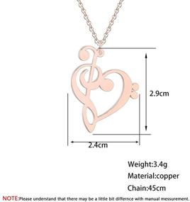 img 2 attached to 🎵 Capture the Melodic Love: Music Note Heart of Treble and Bass Clef Choker Necklace - Infinity Love Pendant, Hypoallergenic Jewelry - Perfect Birthday Gift