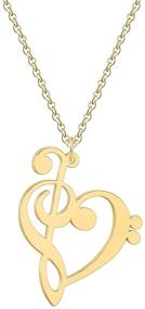 img 3 attached to 🎵 Capture the Melodic Love: Music Note Heart of Treble and Bass Clef Choker Necklace - Infinity Love Pendant, Hypoallergenic Jewelry - Perfect Birthday Gift