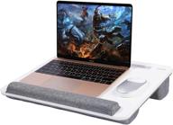 🖥️ besign lt08 laptop stand: portable lap desk with pillow cushion for 14 inch laptops - anti-slip strip, white logo