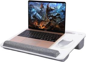 img 4 attached to 🖥️ Besign LT08 Laptop Stand: Portable Lap Desk with Pillow Cushion for 14 inch Laptops - Anti-Slip Strip, White