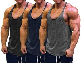 img 4 attached to Muscle Cmdr Bodybuilding Stringer T Shirts Men's Clothing and Active