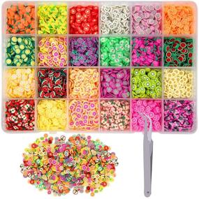 img 4 attached to 🍉 Duufin 16800 Pcs Nail Art Fruit Slices: Colorful 3D Fruit Design with Tweezers for DIY Nail Art, Slime Making, Crafts, and Decoration