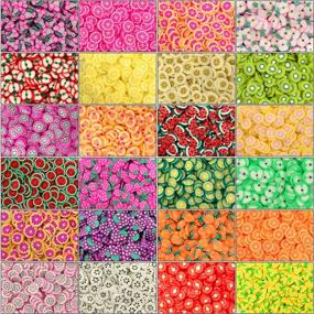 img 3 attached to 🍉 Duufin 16800 Pcs Nail Art Fruit Slices: Colorful 3D Fruit Design with Tweezers for DIY Nail Art, Slime Making, Crafts, and Decoration
