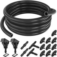 10-foot windshield washer nozzles kit for chrysler, dodge, ram 1500 2500 3500 🚗 – 19-pack front windshield washer nozzles set with fluid hose for replacement-sprayer jet connector logo