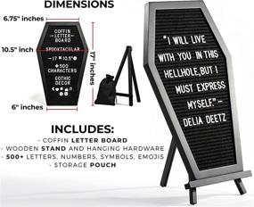img 1 attached to 🎃 Get Creative with our Black Felt Coffin Letter Board: The Perfect Way to Customize and Display Messages
