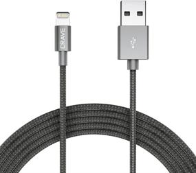 img 4 attached to 🔌 Crave Premium Nylon Braided Cable - Apple MFI Certified Lightning to USB Cable, 4 FT - Slate