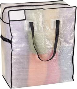 img 3 attached to 🛍️ Clear Polyethylene Storage Bag with Black Trim - Household Essentials (Medium Size)