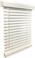 us window and floor 2-inch faux wood outside mount cordless window blinds, 24x72, smooth white logo