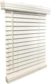 img 4 attached to US Window And Floor 2-Inch Faux Wood Outside Mount Cordless Window Blinds, 24x72, Smooth White