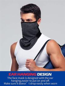 img 3 attached to 🧣 Non-Slip Breathable Neck Gaiter Face Covers with Ear Hangers - 4 Pack | UV Protection Scarf Balaclava Headwear