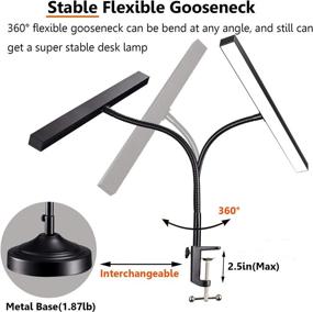 img 1 attached to 🔦 Celyst LED Desk Lamp with Interchangeable Base and Clamp, Eye-Caring Table Lamp & Clip Lamp, 3 Color Modes & Stepless Dimming, Memory Function, Flexible Gooseneck for Reading, 10W