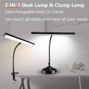 img 3 attached to 🔦 Celyst LED Desk Lamp with Interchangeable Base and Clamp, Eye-Caring Table Lamp & Clip Lamp, 3 Color Modes & Stepless Dimming, Memory Function, Flexible Gooseneck for Reading, 10W