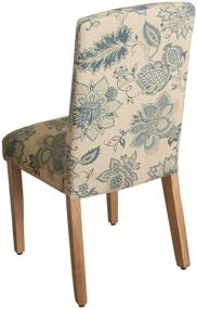 img 2 attached to 🪑 HomePop Parsons Classic Upholstered Accent Dining Chair Set - Blue Jacobean, Curved Top Design (Pack of 2)